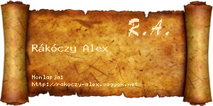 Rákóczy Alex névjegykártya