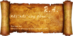 Rákóczy Alex névjegykártya