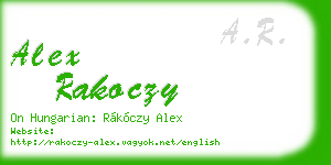 alex rakoczy business card